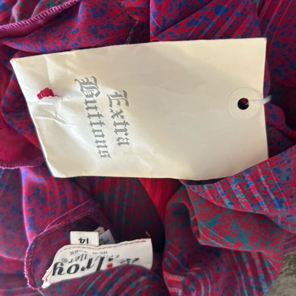 Wilroy Traveller New York Skirt + Blouse Set | Vintage | Cranberry Blue Teal - Picture 10 of 14